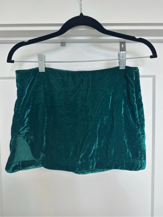 Free People Dresses & Skirts - Free People Teal Velvet Mini Skirt